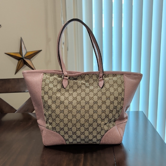 Gucci Pink and Beige Signature Tote - Picture 2 of 16